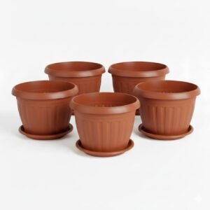 عرض 5 اصيص زرع ألماني مقاس 20 سم بالطبق