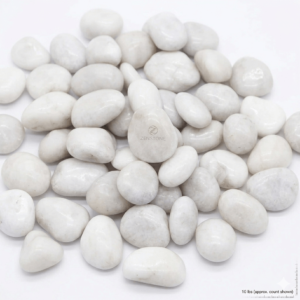 حصى نهري طبيعي أبيض، أحجار ديكور مصقولة للحدائق والمزهريات واحواض السمك - 1 كجم